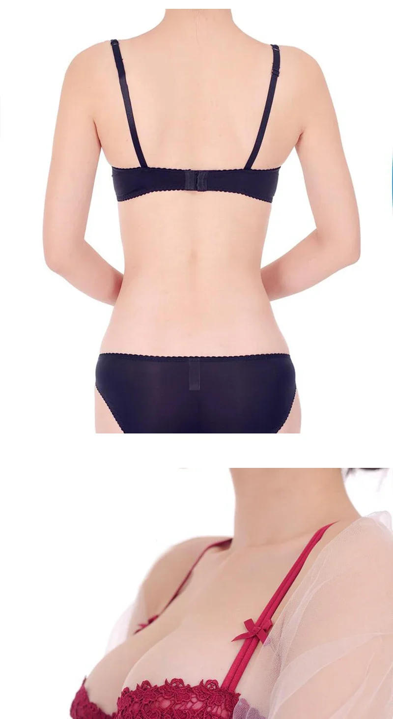 Description Picture 6 of itemHalf Cup Lace Bra Top Female Lingerie Unlined Transparent Bras For Women Sexy Push Up Plus Size Underwear Mesh Brassiere A B C D