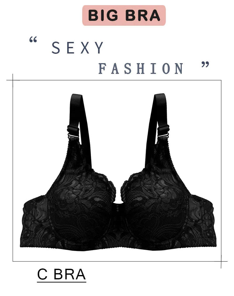 Description Picture 2 of itemNew Style Sexy Ultrathin Bras 36/80 38/85 40/90 42/95 44/100 46/105 C Cup Big Size Lingerie Push Up Underwear For Women