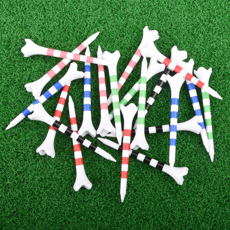 Description Picture 4 of itemNew 20pcs/Bag Plastics Golf Tees With Red/Black/Blue/Pink/Green Stripe Mark Scale 70/83mm 2 Size Colorfull Golf Ball Holder