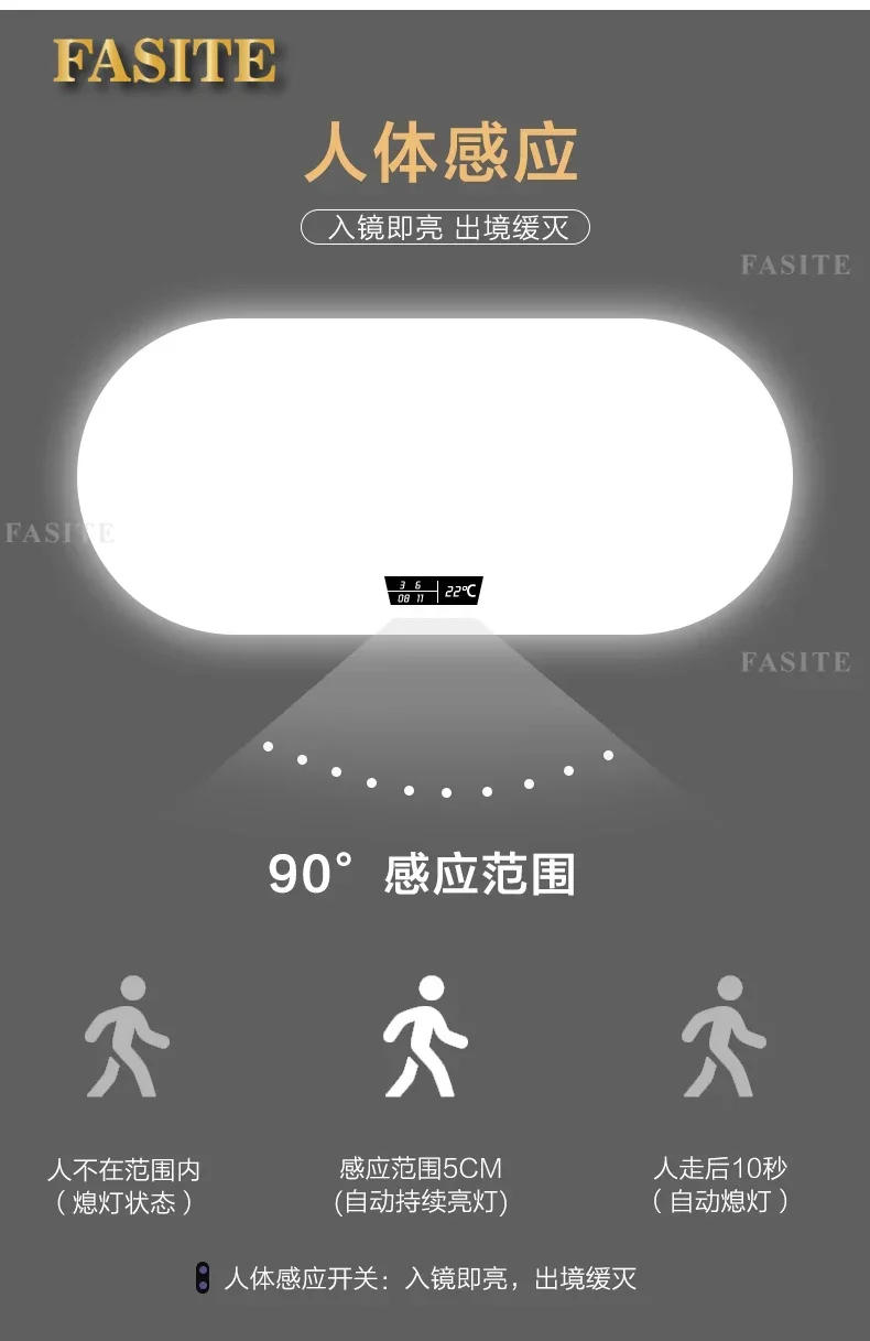 Description Picture 4 of itemShower Shaving Bath Mirrors Washroom Vanity Magnifying Decorative Bath Smart Mirrors Self Haircut Miroir Rond Mirrors