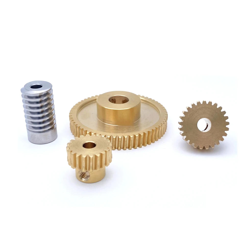 Description Picture 6 of item0.8M Precision Turbine Worm Gear Set 1:20/30/40/50/60 Teeth Stainless Steel Worm Copper Gear Accessories