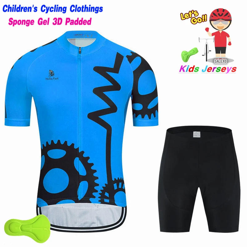 Description Picture 6 of itemNew 2024 Kids Cycling Clothing Bicycle Wear Short Sleeve Jersey with Shorts Set Boy Girl MTB Road Bike Suits Ropa De Ciclismo