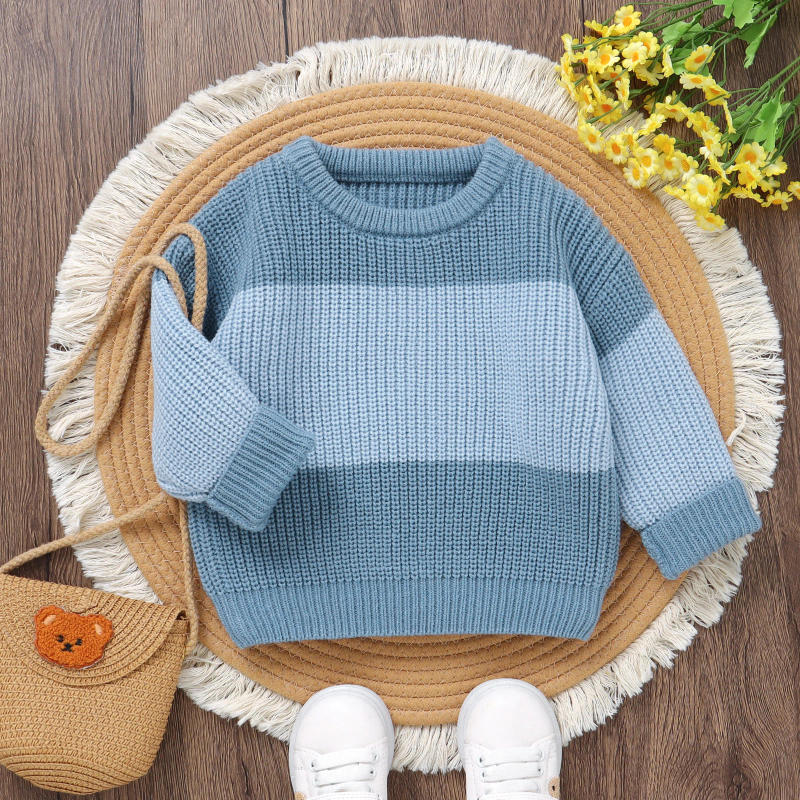 Description Picture 6 of itemMISOWMNJOY Newborn Baby Knit Sweaters Winter Girls Boys Clothes Long Sleeve Striped Pullover Tops Oversize Infant Jumpers Tops