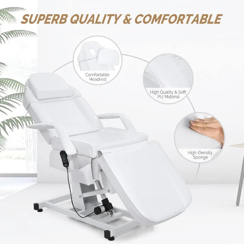 Description Picture 6 of itemFully Electric Salon Facial Bed Chair, Multi-Purpose Massage Tattoo Lash Waxing Table, Height Backrest Footrest Adjustable