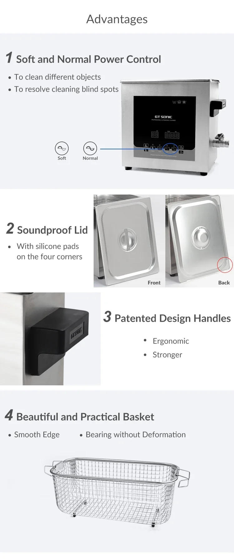 Description Picture 6 of itemSonic CleanerSonic CleanerGT SONIC-D6 40khz Ultrasonic Cleaning Equipment Wholesale Price For Hospital