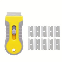 Durable Metal Razor Scraper Set - Versatile Tool for Easy Window and Glass Cleaning, Removes Stickers, Paint, Labels