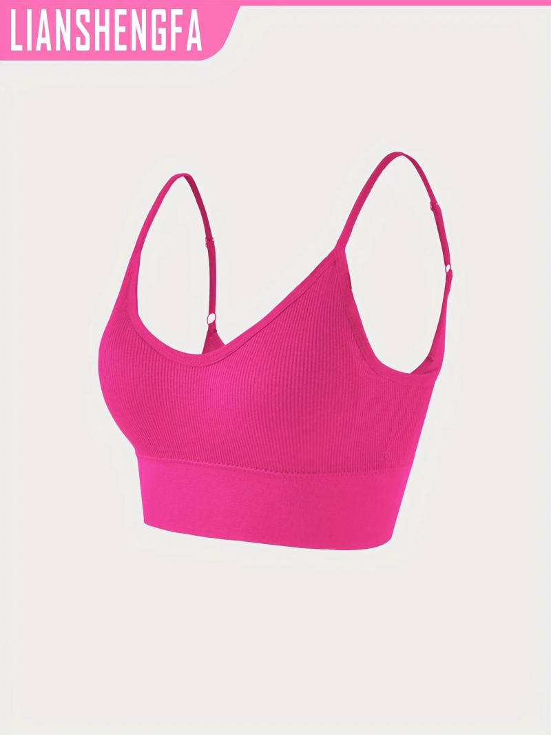 Description Picture 2 of itemClassic hair-growing knitted ribbed yoga halterneck backless sports bra