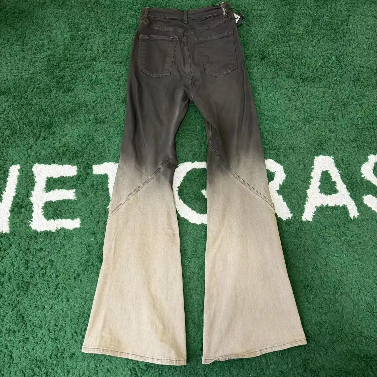 Description Picture 3 of itemHigh Street Rick Men Jeans Spring Women Gradient Flared Pants Ro Fashion Brand Owens Y2k Worn Out Vintage Wide Leg Casual Pants