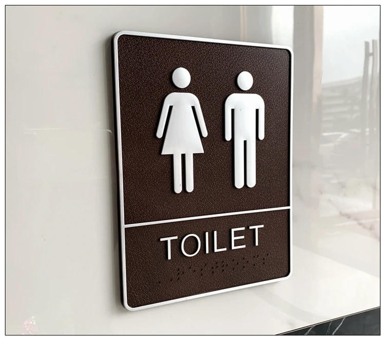 Description Picture 4 of itemRestroom Signs Men and Women Wall Stickers Toilet Door Signs High-grade Public Toilet  Club Hotel Public Bathroom Signage