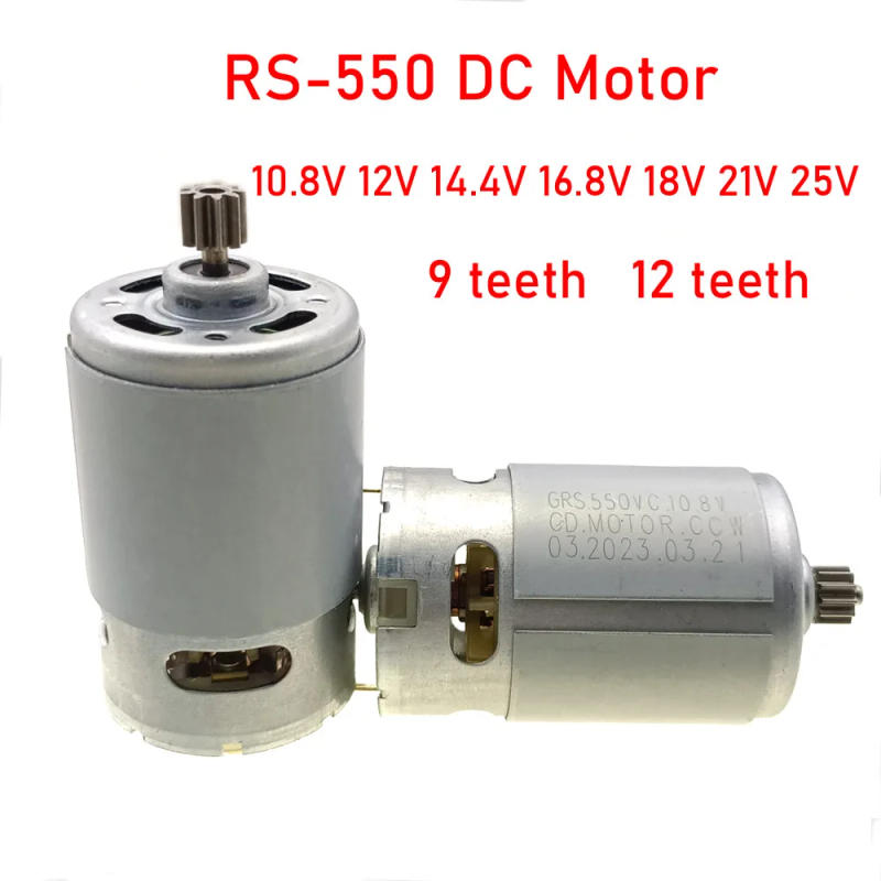 Description Picture 3 of itemDC ELectric Motor RS550 9 Teeth 12 Teeth 10.8V 12V 14.4V 16.8V 18V 21V 25V Screwdriver Drill Motor with High Torque Gear Box