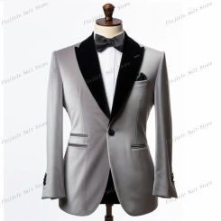 New Flannelette Men Blazer Business Formal Occasion Office Coat Casual Work Prom Single Jacket Wedding Party Fashion Male Suit