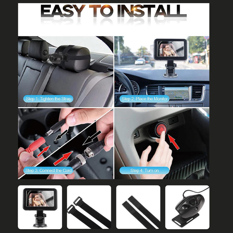 Description Picture 6 of itemBaby Car Monitor 1080P High Definition Monitor Camera for Baby Rear Facing Seat 150° Wide View Night Vision Car Mirror Camera