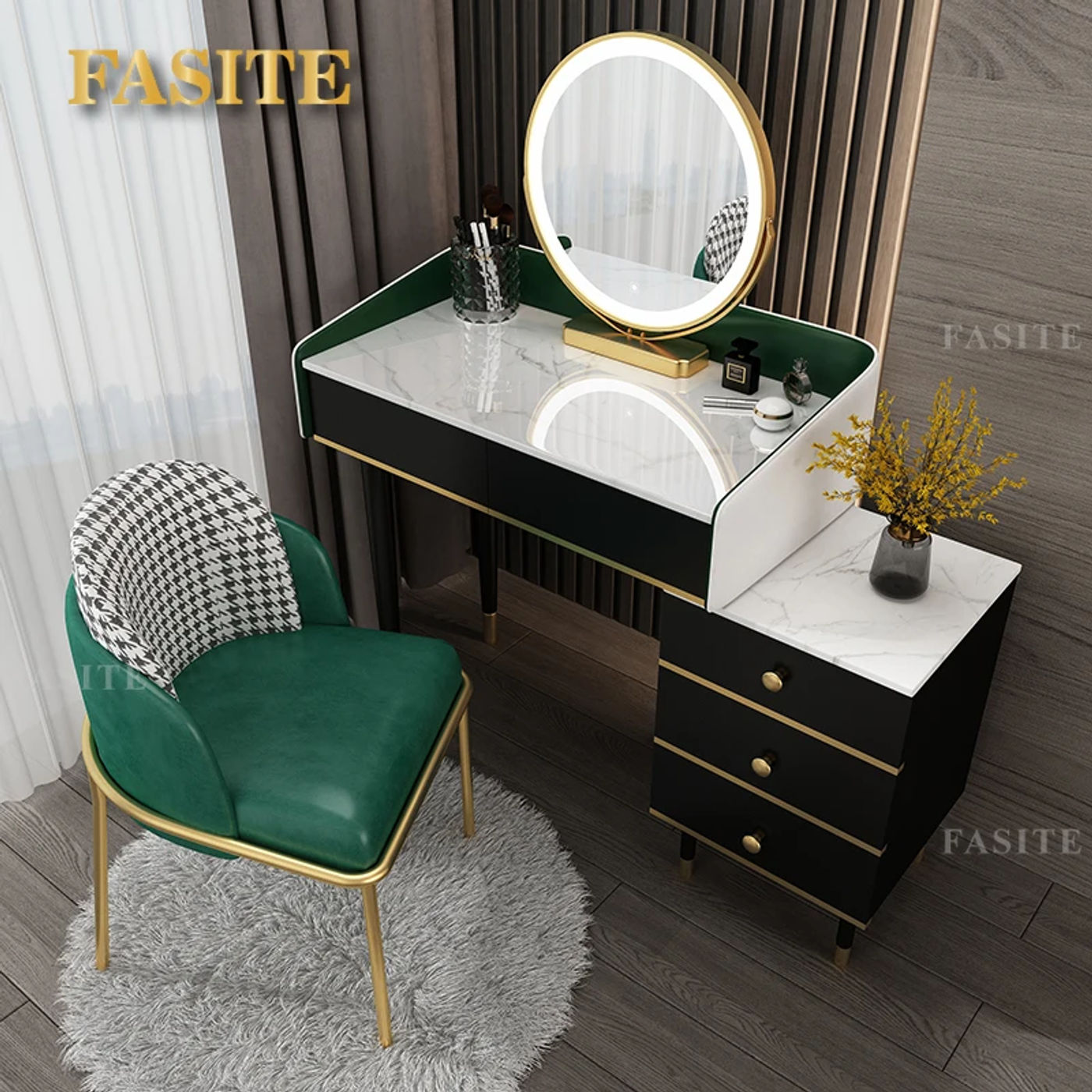 Description Picture 3 of itemVanity Dressing Tables Modern Dressers Advanced Makeup Table Large Capacity  Minimalist  Cabinet Dresser Furniture 11