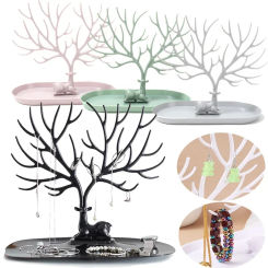 Jewelry Display Stand Tray Tree Storage Rack Earrings Necklace Ring Desktop Organizer Holder Makeup Decoration Accessories