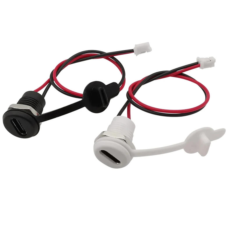 Description Picture 4 of item1 pcs Waterproof USB Connector Type-C Waterproof to Jst PH 2.0 nut locking plate Female High Current Fast Charging jack port