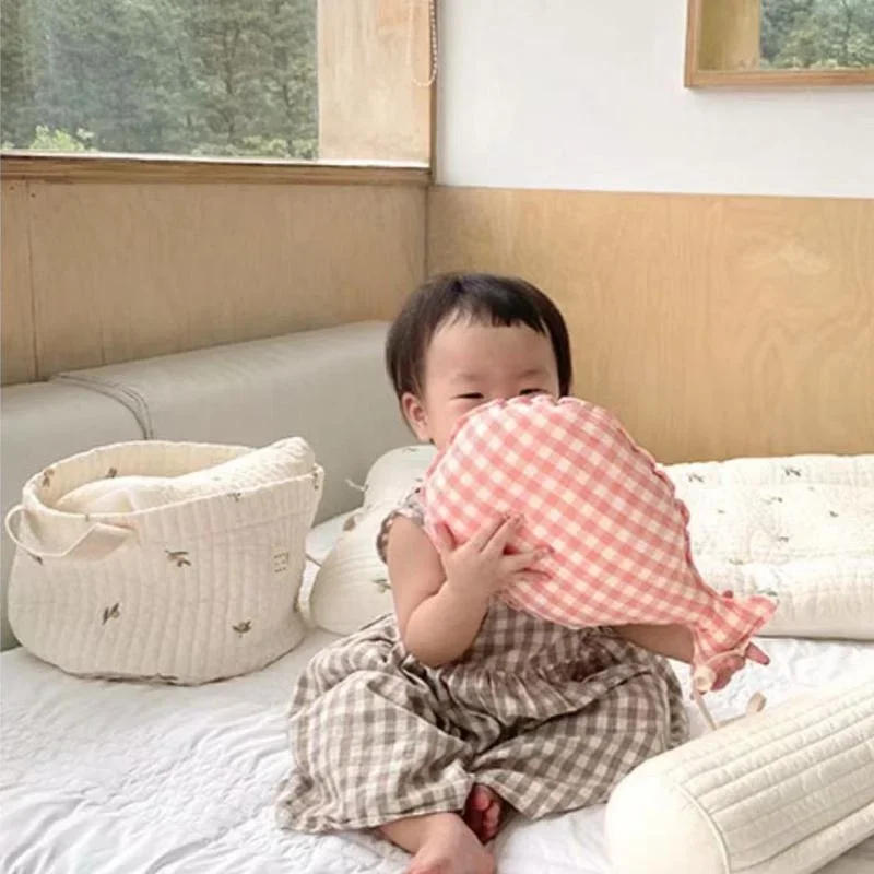 Description Picture 5 of itemCute Bear Embroidery Diaper Bag Nappy Organizer Cotton Mommy Bag Newborn Baby Kids Storage Bags Basket for Laundry Clothes Toys