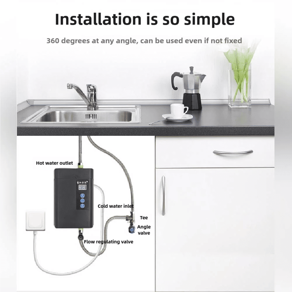 Description Picture 2 of itemElectric Instantaneous Water Heater, 110V/220V 3800W Mini Durable, Under Sink Water Heater for Kitchen Bathroom Cleaning