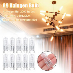 10pcs G9 Halogen Light Bulbs 25W/40W/60W Energy Saving Replace LED Bulb 220V High Temperature Resistant Crystal Lamp Ovens