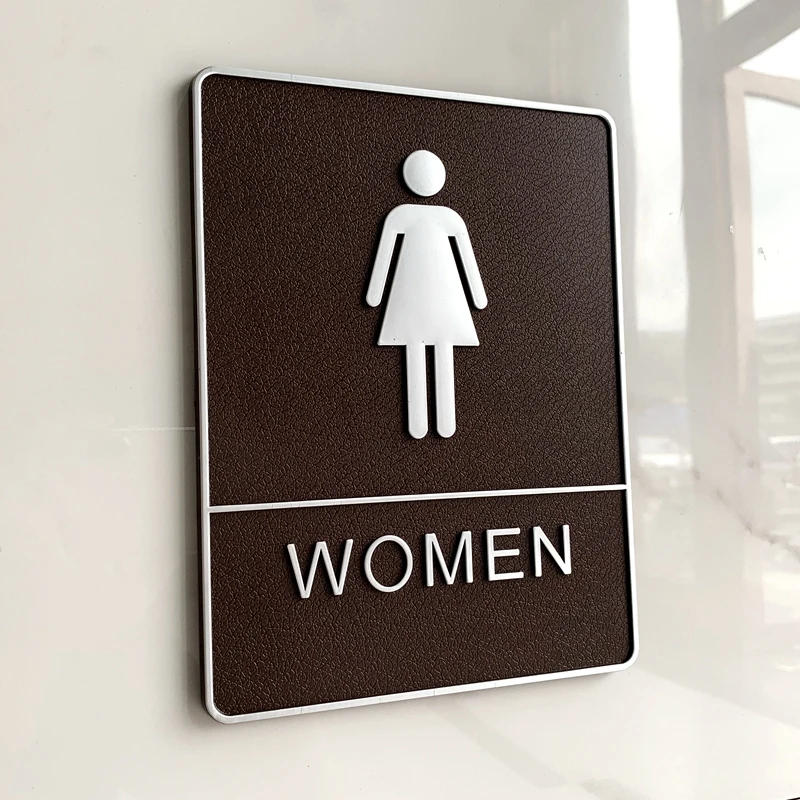 Description Picture 2 of itemRestroom Signs Men and Women Wall Stickers Toilet Door Signs High-grade Public Toilet  Club Hotel Public Bathroom Signage