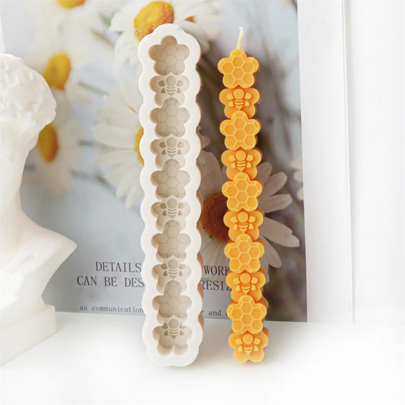 Description Picture 5 of item2D/3D Flower Bee Pillar Candle Silicone Mold DIY Long Honeycomb Soap Cake Decoration Tool Handmade Plaster Resin Moulds Gifts