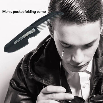 Easy Use Practical Hair Styling Tools Hair Beard Care Moustache Styling Comb Man Woman Folding Protable Pocket Clip