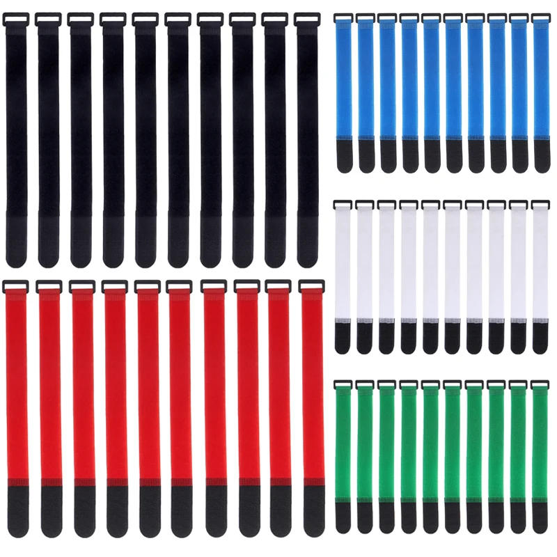 Description Picture 2 of item10Pcs 2.5cm Width Nylon Cable Ties Reverse Buckle Strap Reusable Self Adhesive Tape Fastener Hook Loop Fixed Strap Sticky