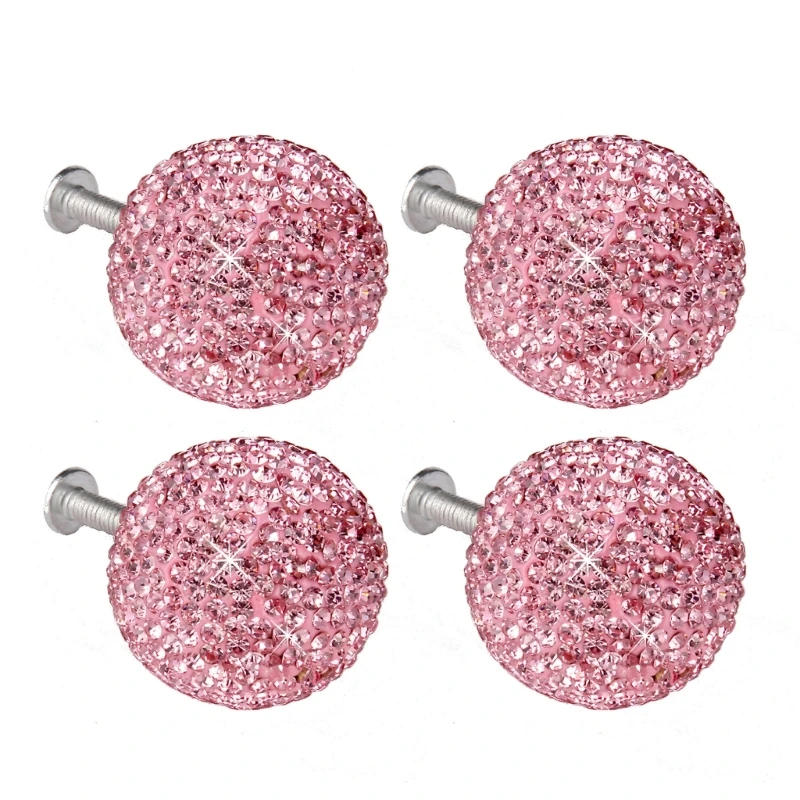 Description Picture 3 of item4Pcs Wardrobe Cabinet Pulls Rhinestones Drawer Handle Kitchen Furniture Hardware