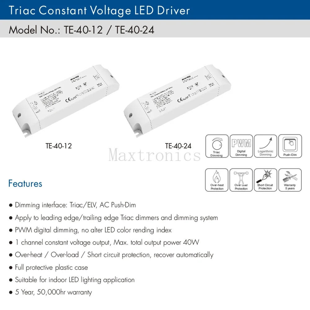 Description Picture 2 of itemTriac Constant Voltage LED Driver Dimmer 1CH 40W AC 220V to DC 12V 24V PWM Digital Dimming Triac Driver 12V for LED Light Tape