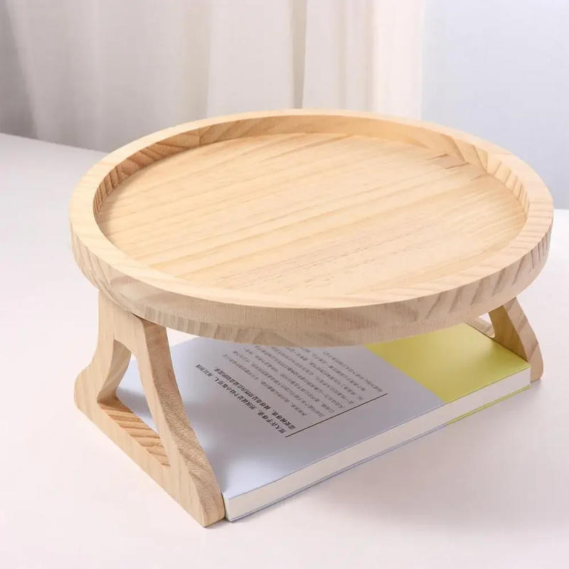 Description Picture 2 of itemNEW Sofa Tray Table Sofa Armrest Clip-On Tray Natural Bamboo Sofa Tray Practical TV Snack Tray For Remote Control Coffee Snacks