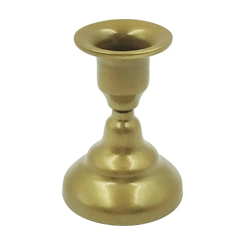 Description Picture 2 of itemCandle Holder Rust-proof Simple Style Retro Appearance Decorative Iron Candle Display Stand Dining Table Ornament Home Supplies