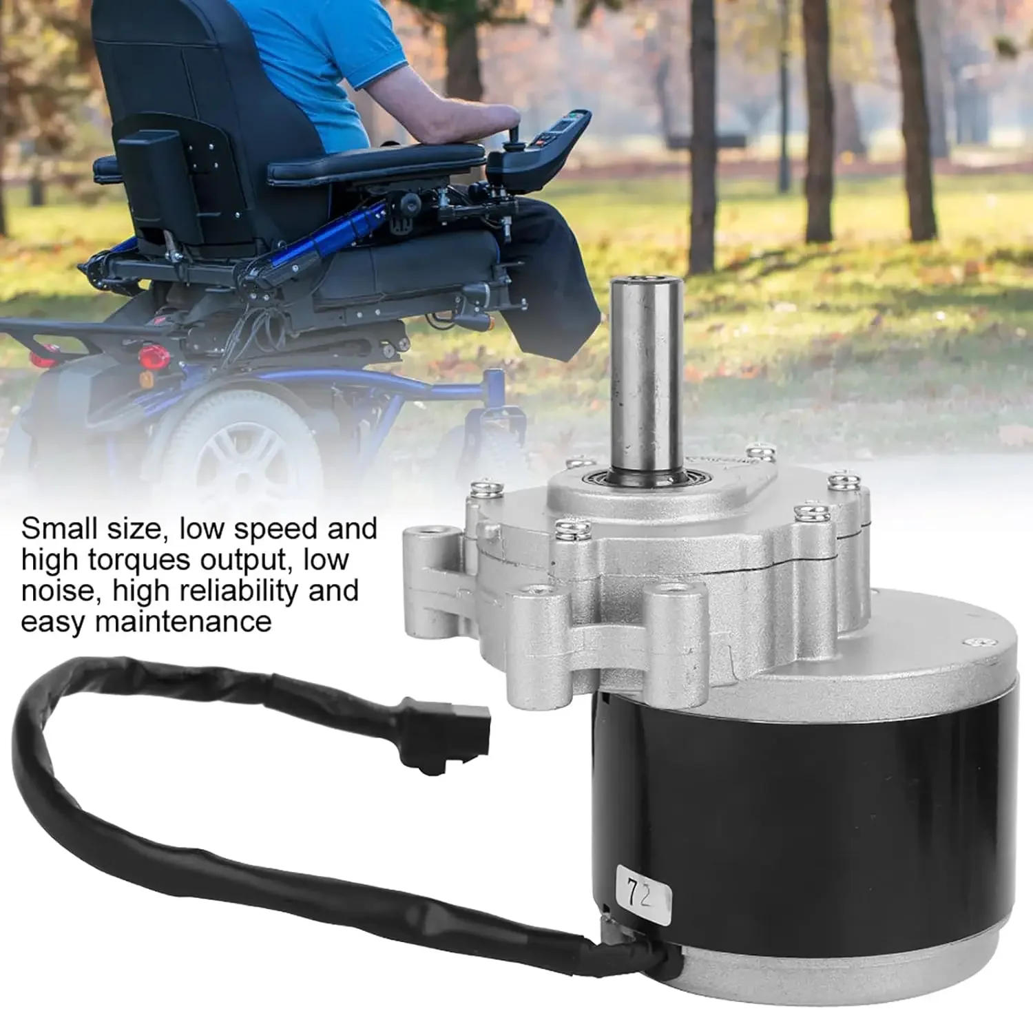 Description Picture 6 of item250w 24v 75rpm / 120rpm Low Speed Brush Motor, 44mm Longer Shaft, Shaft Diameter 17mm , Wheel Chair Use DC Gear Brushed Motor