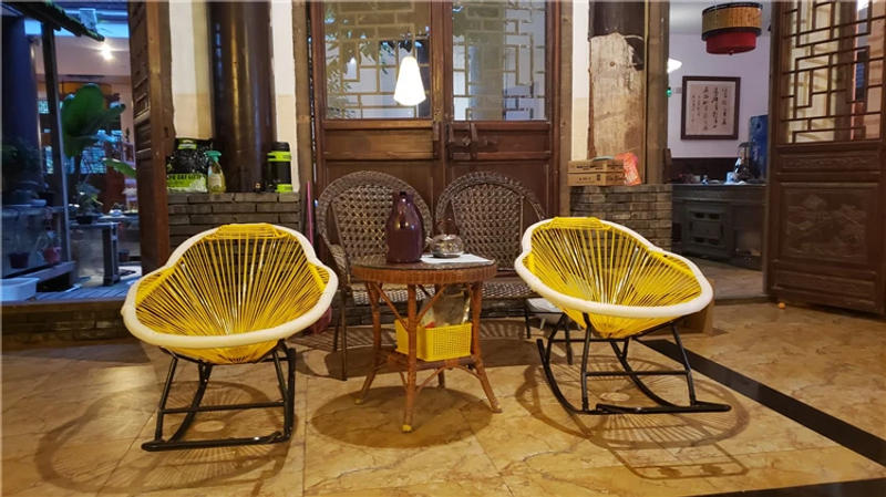 Description Picture 3 of itemRattan Living Room Homestay Chaise Lounge Simple Front Desk Cafe Casual Rocking Chairs Creative Dormitory Study Villa Recliner L