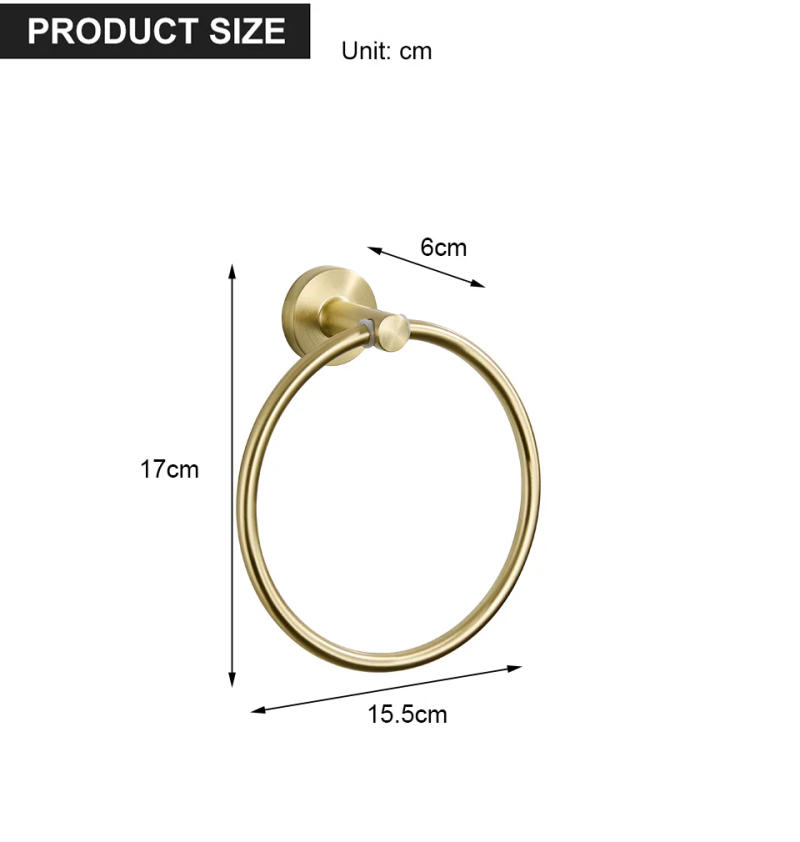 Description Picture 4 of itemMatte Black Finish Stainless Steel Bathroom Towel Holder Wall-Mounted Round Towel Rings ,Towel Rack