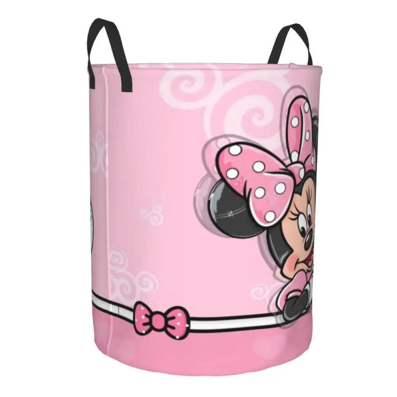 Description Picture 3 of itemCustom Minnie Mouse Anime Cartoon Laundry Basket Collapsible Baby Hamper for Nursery Toys Organizer Storage Bins