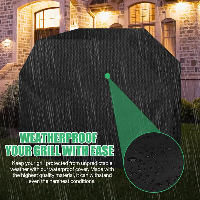 Description Picture 4 of item1pcs BBQ Cover Outdoor Dustproof Waterproof Heavy Duty Garden Grill Cover Rain Protective Anti-UV Fade Resistant