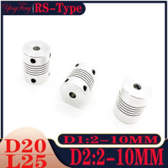 Winding Top Wire Elastic Coupling Aluminum Alloy Bore 2/3/3.17/4/5/6/8mm Shaft Jaw Shaft Motor Coupling CNC D20 L25