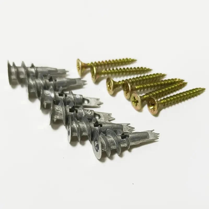 Description Picture 4 of item10set Zinc Self-Drilling Drywall Anchors With Screws Kit, 10 Heavy Duty Metal Wall Anchors And 10#8 X 1-1/4'' Screws