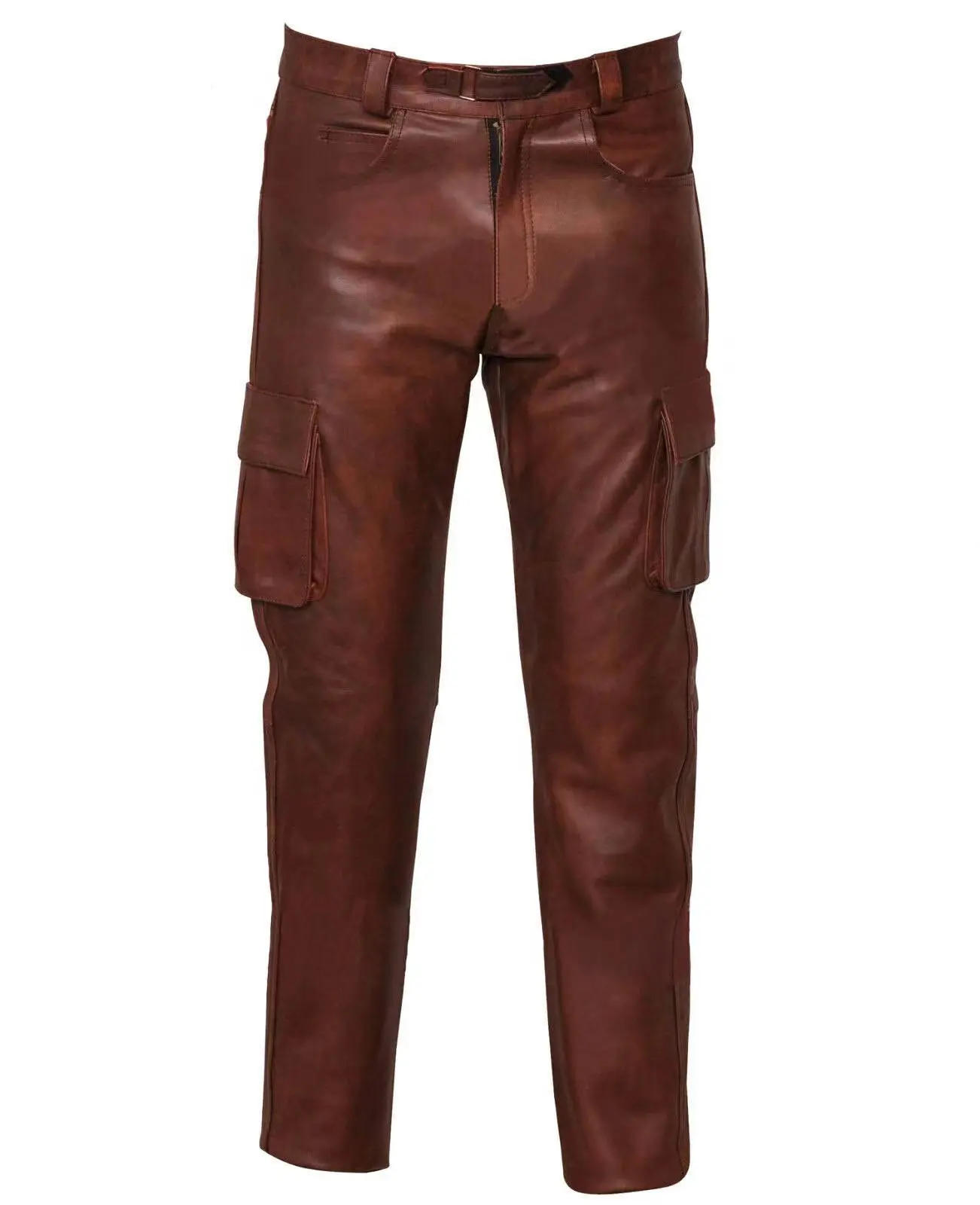 Description Picture 3 of itemFashion men's fashion rock punk style PU leather pants men's artificial leather slim motorcycle pants zipper casual pants