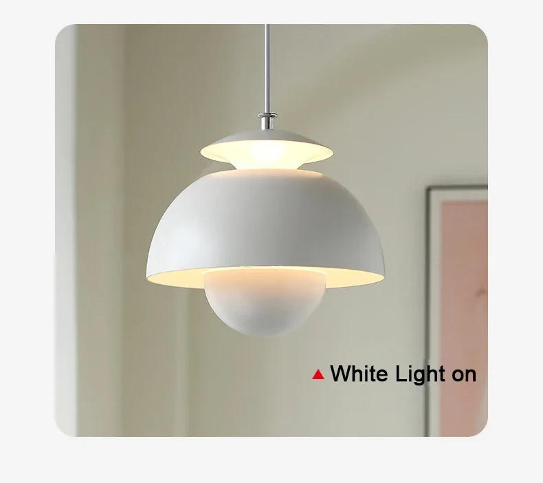 Description Picture 6 of itemNordic Danish Designer LED Pendant Light Flower Bud Modern Decor Art Hanging Chandeliers Lamp Home Bedroom Kitchen Bedside Light