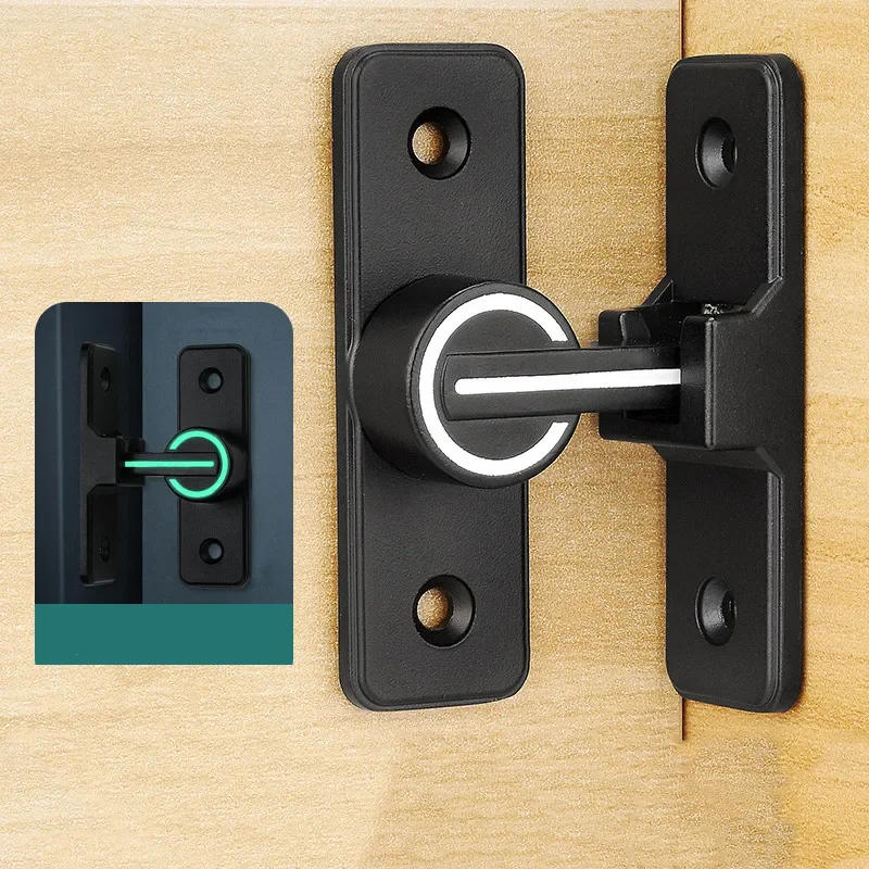 Description Picture 2 of itemZinc Alloy 90 Degree Door Buckle Punch-free Barn Lock Sliding Hasps Bathroom Bolt Home Hardware Accessories