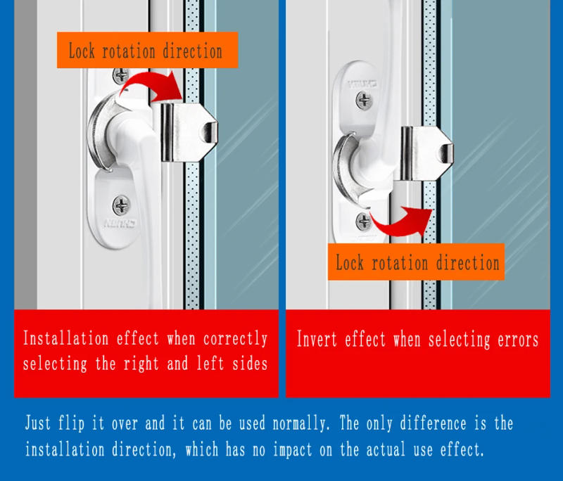 Description Picture 6 of itemPlastic Steel Aluminum Alloy Sliding Doors Windows Long Handle Crescent Lock Safety Lock Buckle Anti-theft Window Lock Hook