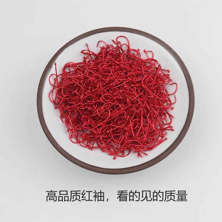 Description Picture 4 of item50pcs Fishing Hook Series 1#-9# Barbed Fishhook High Carbon Steel Red Gold Fishhooks Bent Baitholder Ringed Carp Hook Tackle