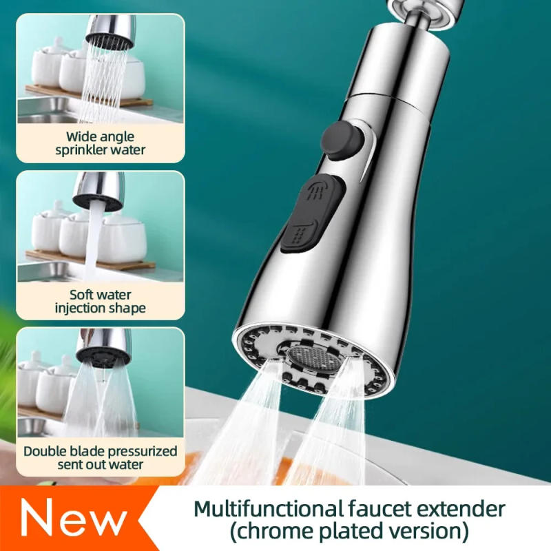 Description Picture 5 of itemNew 3 in 1 Faucet Filter Functions Kitchen Sink Shower Spray Sink Filter Tap Pull-Out Nozzle Bathroom Toilet Faucet Head Kitchen