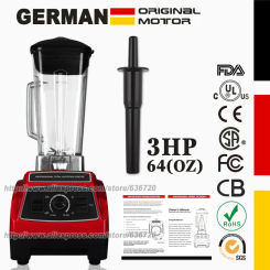 GERWELL 2200W 2L BPA FREE commercial grade home professional smoothies power blender food mixer juicer food fruit processor RED
