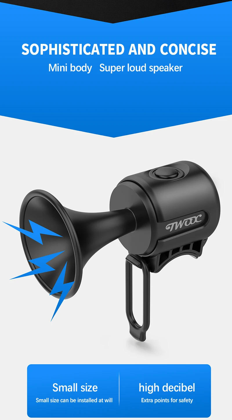 Description Picture 4 of itemElectric Bicycle Horn Bike Bell Accessories Horns Speakers 120db Loud Warning Sound Waterproof bocina For Kids Scooters Bikes
