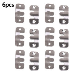 6pcs Heavy Duty Metal Chrome Finish Picture Frame Hooks Wall Hanging Flush Bracket Household Hardware Accessories