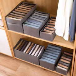Jeans Storage Box With Compartments Closet Organizer Bag Drawers Divider Foldable Underwear Bra Closet Wardrobe Organizer