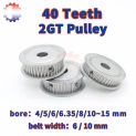 40Teeth 2GT Toothed Pulley GT2 Synchronous Wheel Bore 4/5/6~15mm 40 Teeth Timing Pulley Width 6 10mm 3D Printer 40T Belt Pulleys