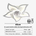 Ceiling Fans with Lamp Modern Decoration Dark Flower Shape Remote/App Control, Timing 6 Gear Speed Fan Lamps