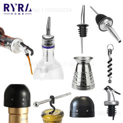 Stainless Steel Wine Stopper Bottle Pourer Nozzle Olive Oil Wine Dispenser Mouth Levert For Whisky Cocktail Bar Kitchen Tools